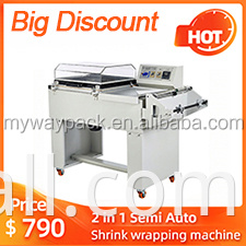 New designed compact auto type shrink wrapping machine POF shrink wrapping machine for hot sale